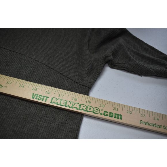 First Love Lightweight Ribbed Hooded Sweater Gray Womens Medium - Picture 4 of 5